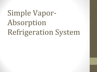 Simple Vapor-
Absorption
Refrigeration System
 