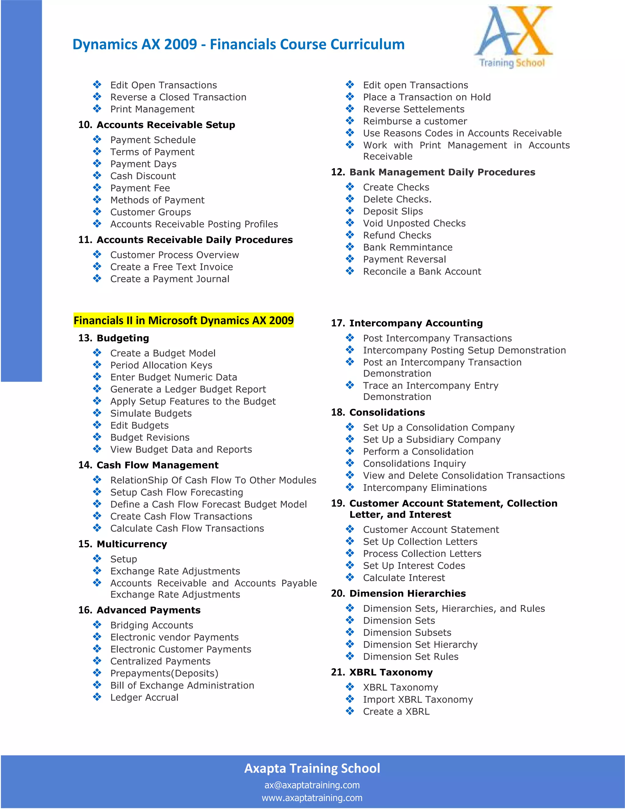 Microsoft Dynamics AX Financial series PDF