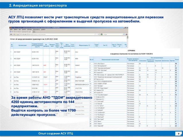 Аккредитация транспортных средств