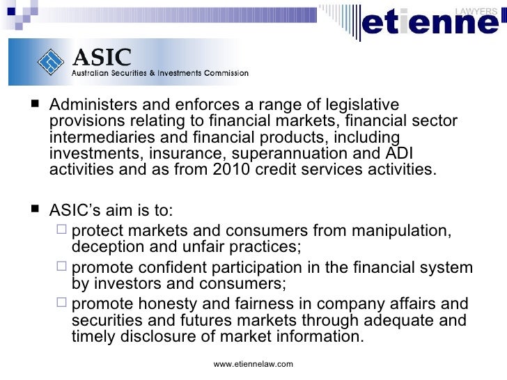 Fin112 Overview Of Financial Services Law 2010