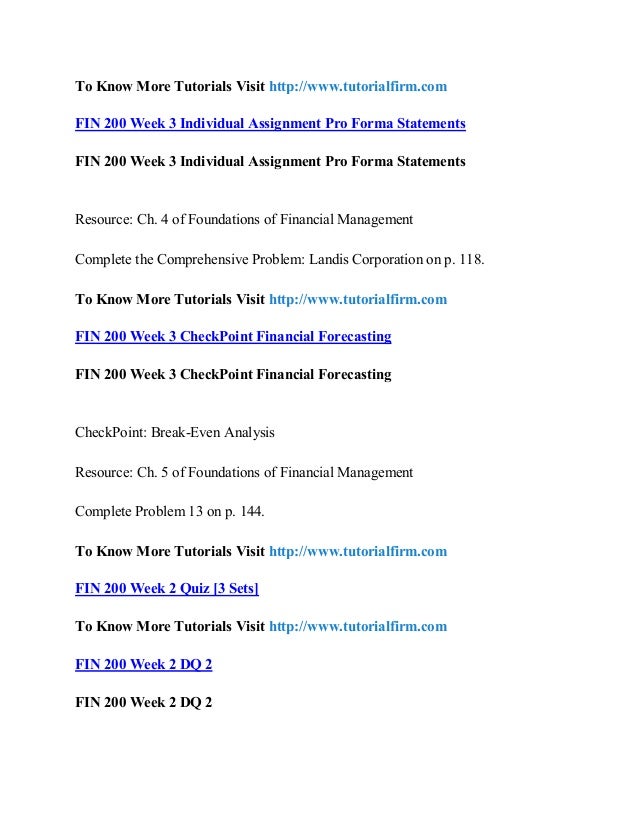 Foundations financial management homework answers