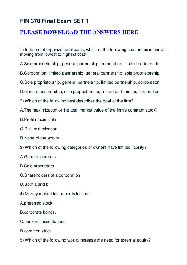 fin 370 final exam answers Uoptutorial offer fin 370 final exam answers, fin 370 week 1,2,3,4,5 individual assignment and discussion questions here also find final exam guide etc,. fin 370 final exam answers Uoptutorial offer fin 370 final exam answers, fin 370 week 1,2,3,4,5 individual assignment and discussion questions here also find final exam guide etc,.