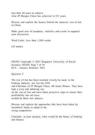 Lest Discuss FIN383 Copyright © 2021 Singapore University of Social Science | DOCX