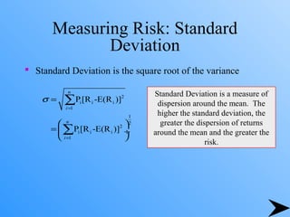 Comparing Risk Using Standard Deviation Portfolio Mgt Ch 01 The Investment Setting | PPT