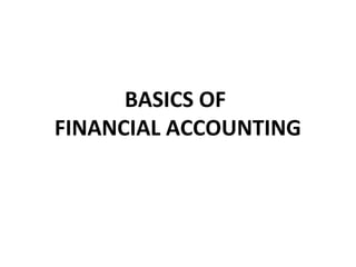 BASICS OF
FINANCIAL ACCOUNTING
 