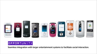 opportunity
Seamless integration with larger entertainment systems to facilitate social interaction.
 