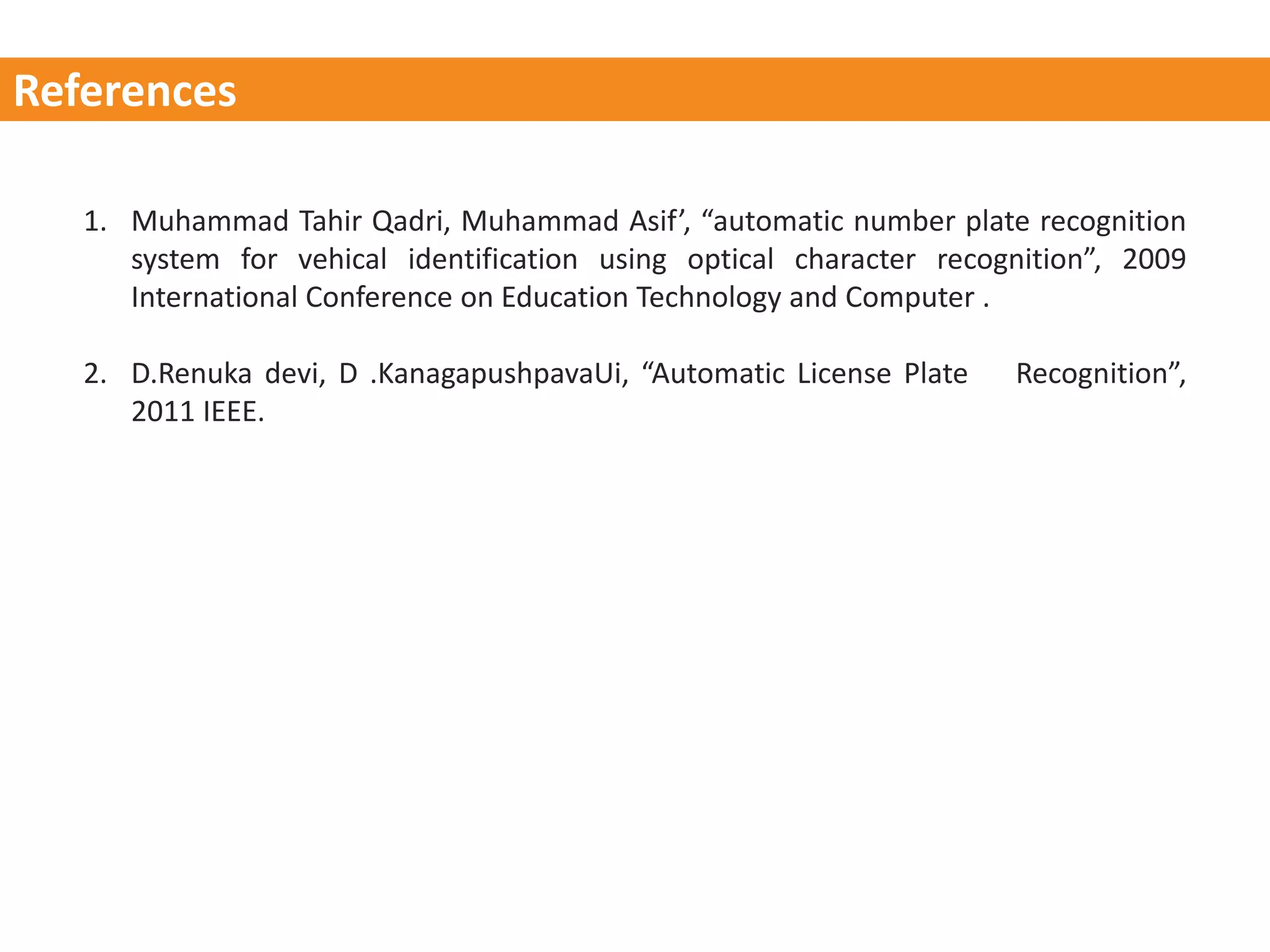 Automatic Number Plate Recognition(ANPR) System Project | PPTX