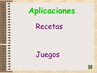Aplicaciones Recetas Juegos 