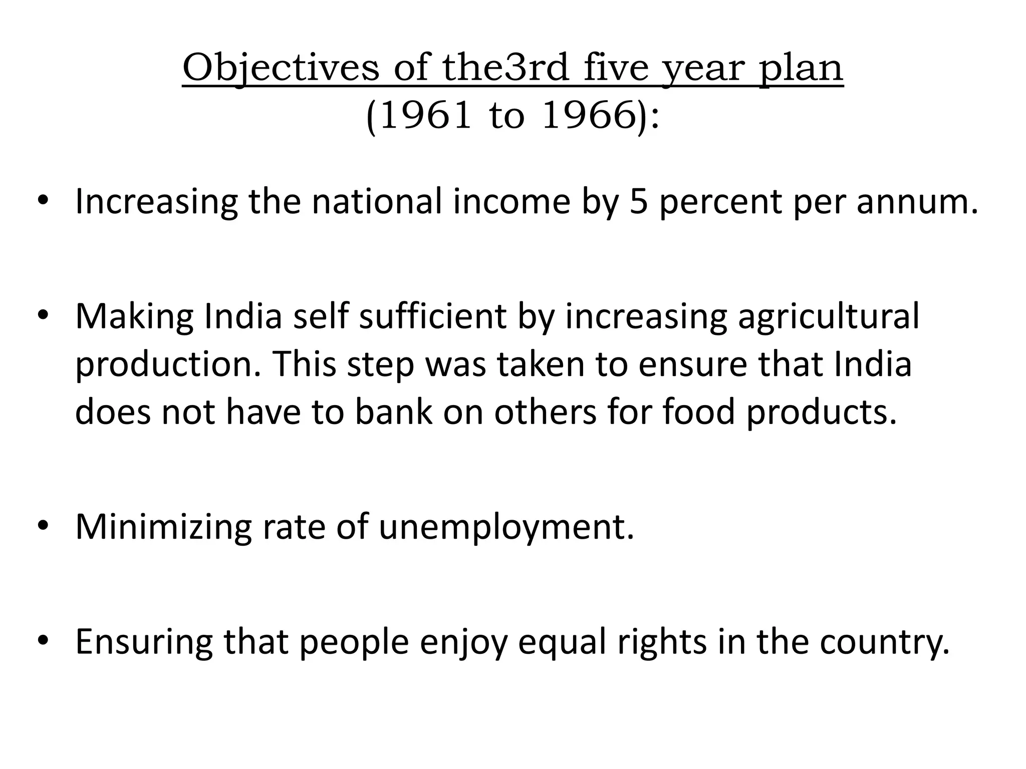 First five year plan Of IndiaIndia has emerged as a super power. The transition was not easy. Guidelines for operating the economy was provided by the five year plans.The 1st five year plan was presented by Jawaharlal Nehru, who was the Prime Minister during that period. It was formulated for the execution of various plans between 1951 to 1956. The Planning Commission was responsible for working out the plan.India faced three formidable problems:-Severe food shortageMounting refugeesAnd  the influx of refugees