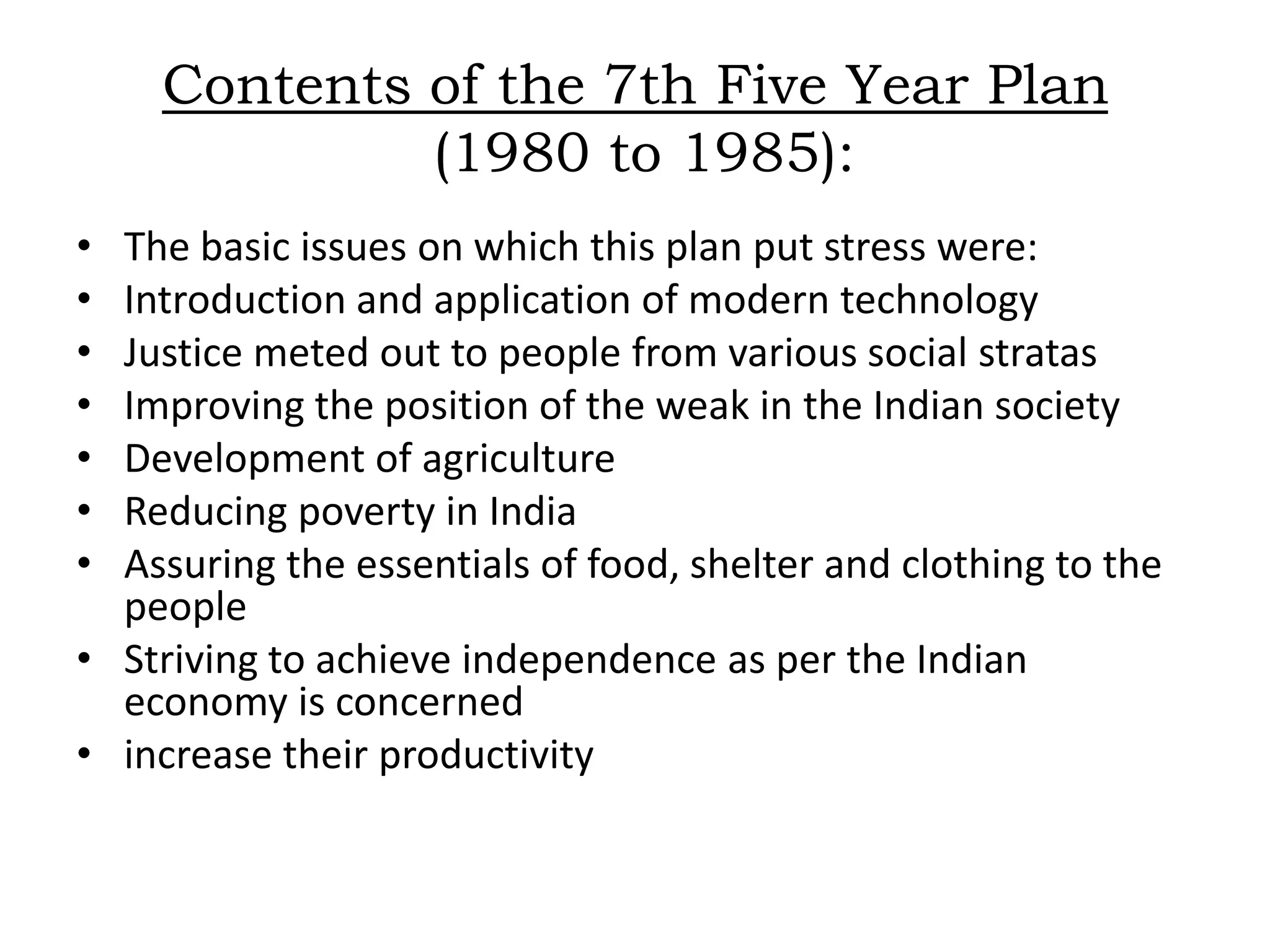 Main events of the 4th five year plan(1969 to 1974):  Recession
