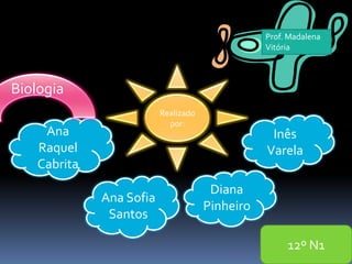 Prof. Madalena
                                                Vitória



Biologia
                         Realizado
                           por:
    Ana                                          Inês
   Raquel                                       Varela
   Cabrita
                                      Diana
             Ana Sofia
                                     Pinheiro
              Santos

                                                     12º N1
 