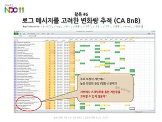 활용 #6로그 메시지를 고려한 변화량 추적 (CA BnB)주로 보상치 계산에서 높은 빈번한 등장 (밸런싱 문제?)서버에서 스크립트를 통한 계산등을고려할 수 있지 않을까?잘은 모르지만...