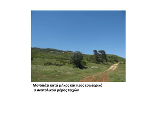 Μονοπάτι κατά μήκος και προς εσωτερικόΒ.Ανατολικού μέρος τειχών