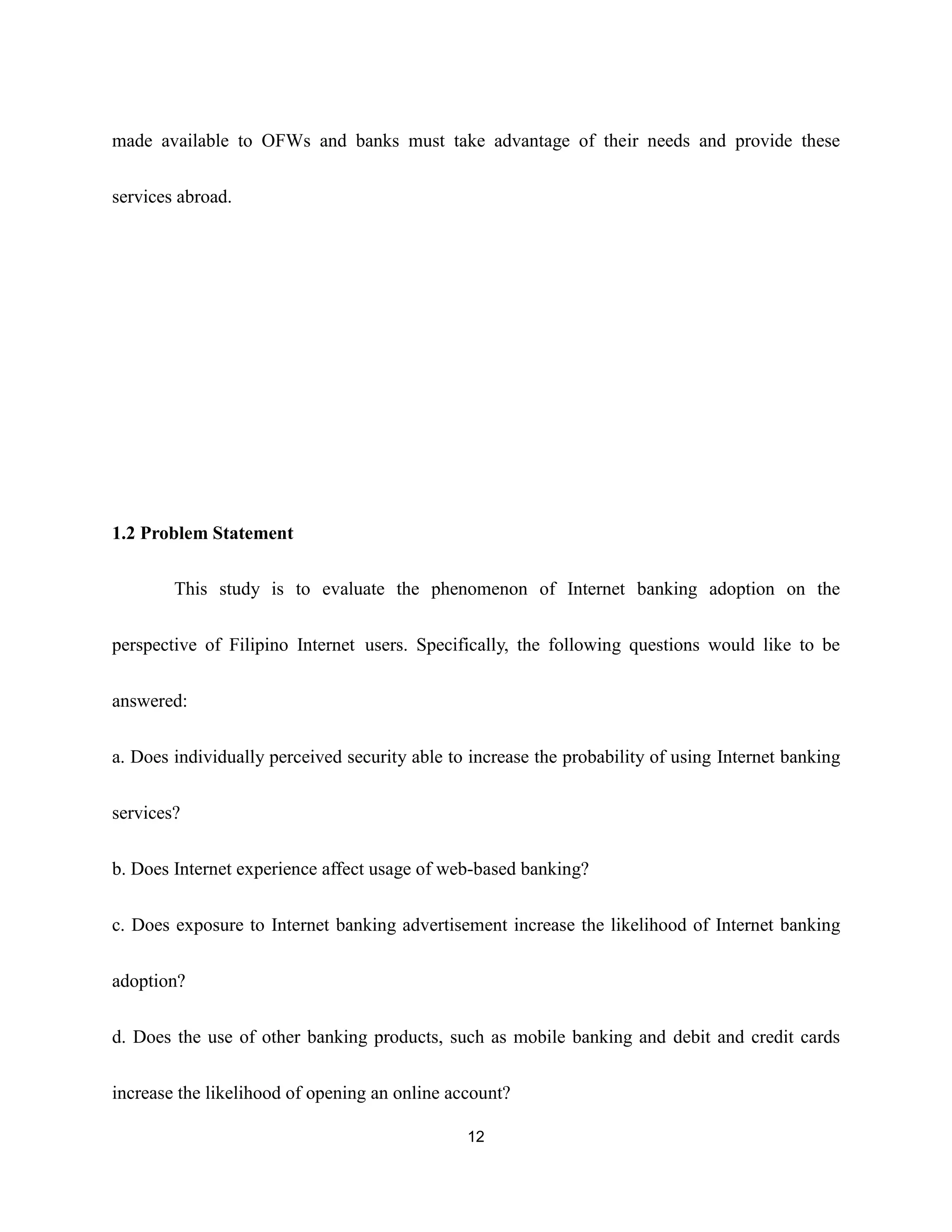 empirical analysis on internet banking adoption in manila