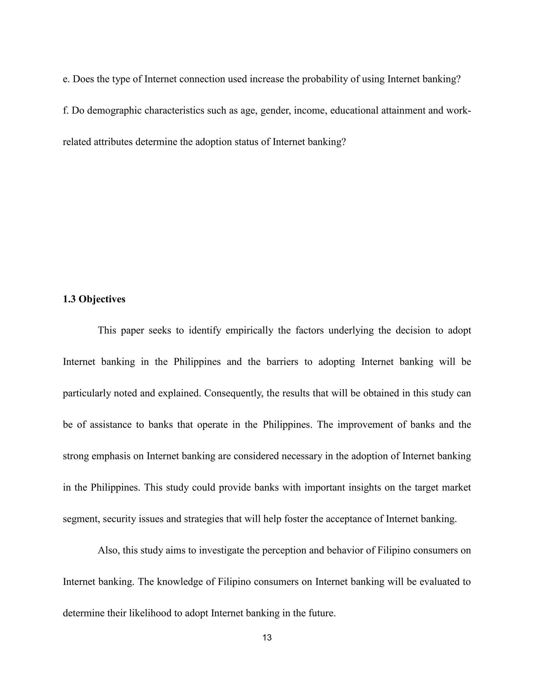 empirical analysis on internet banking adoption in manila