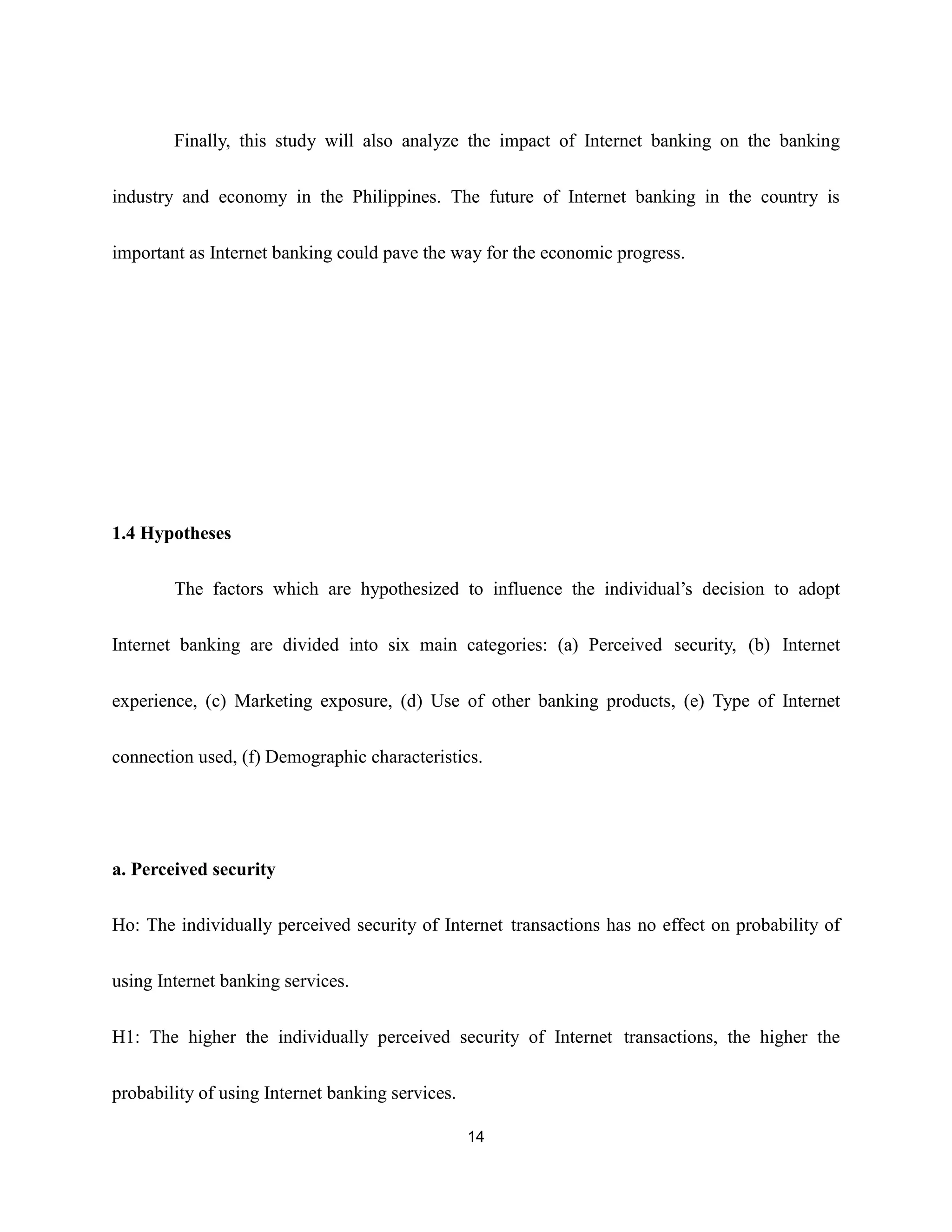 empirical analysis on internet banking adoption in manila