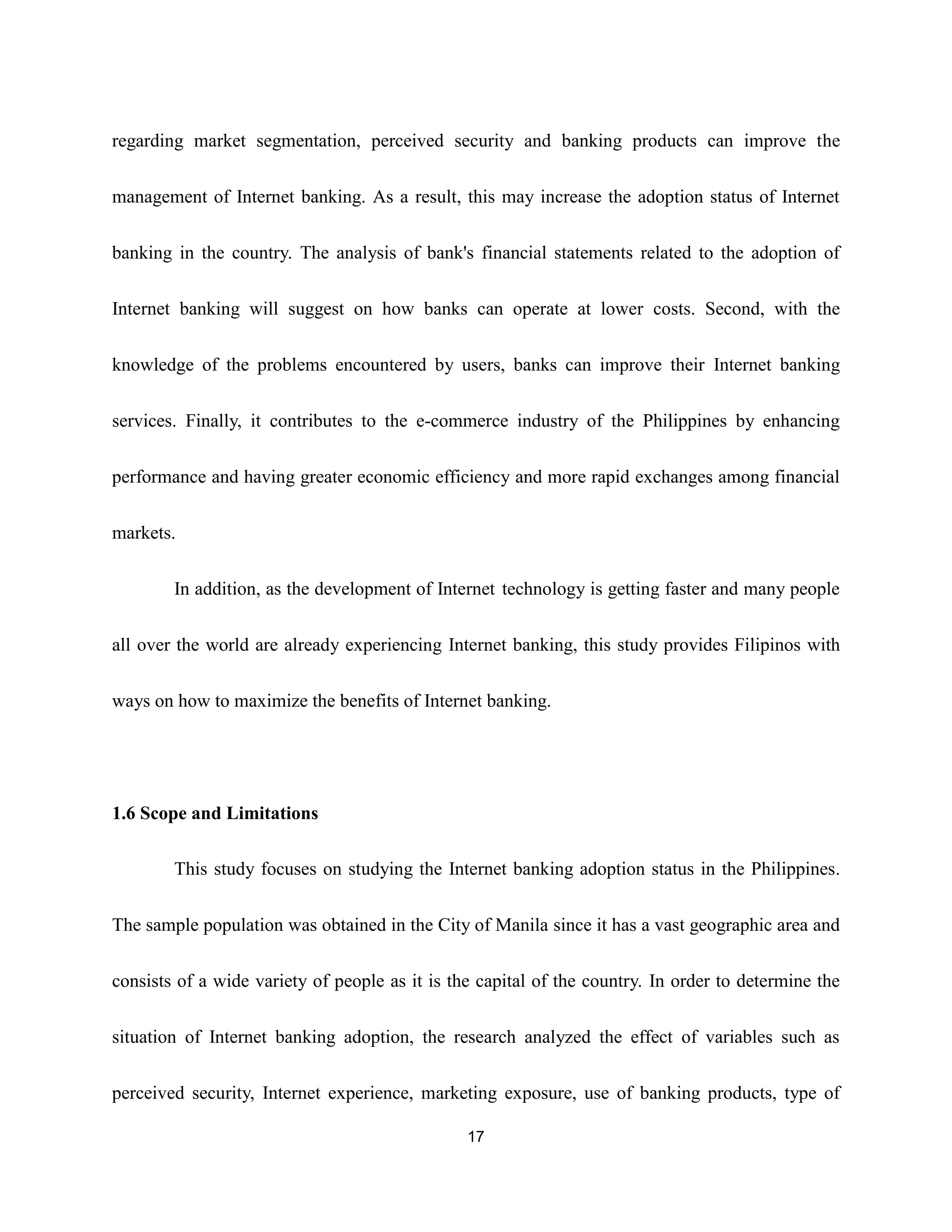 empirical analysis on internet banking adoption in manila