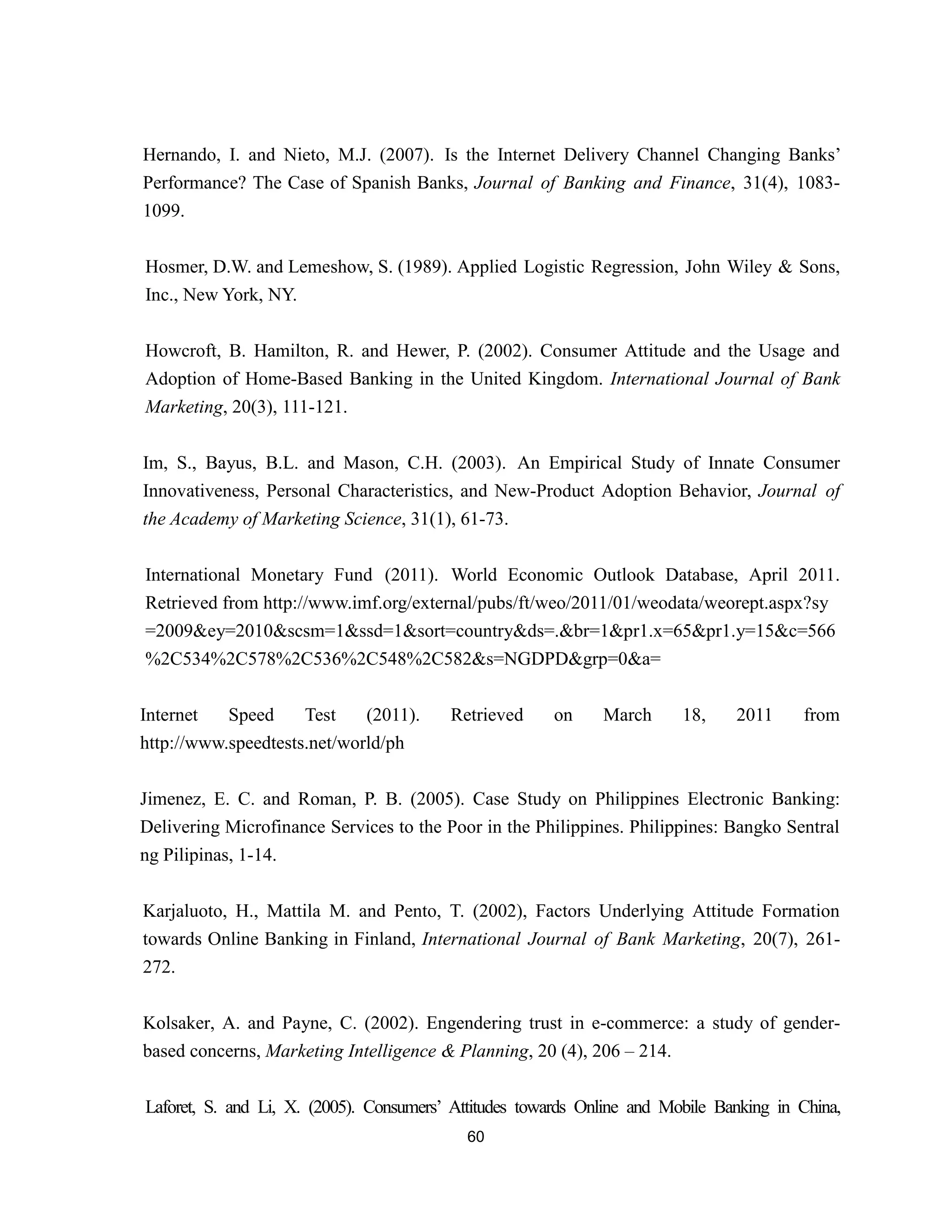empirical analysis on internet banking adoption in manila