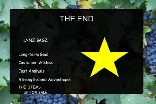 Cost Analysis The best to advertise is thru family and friends.