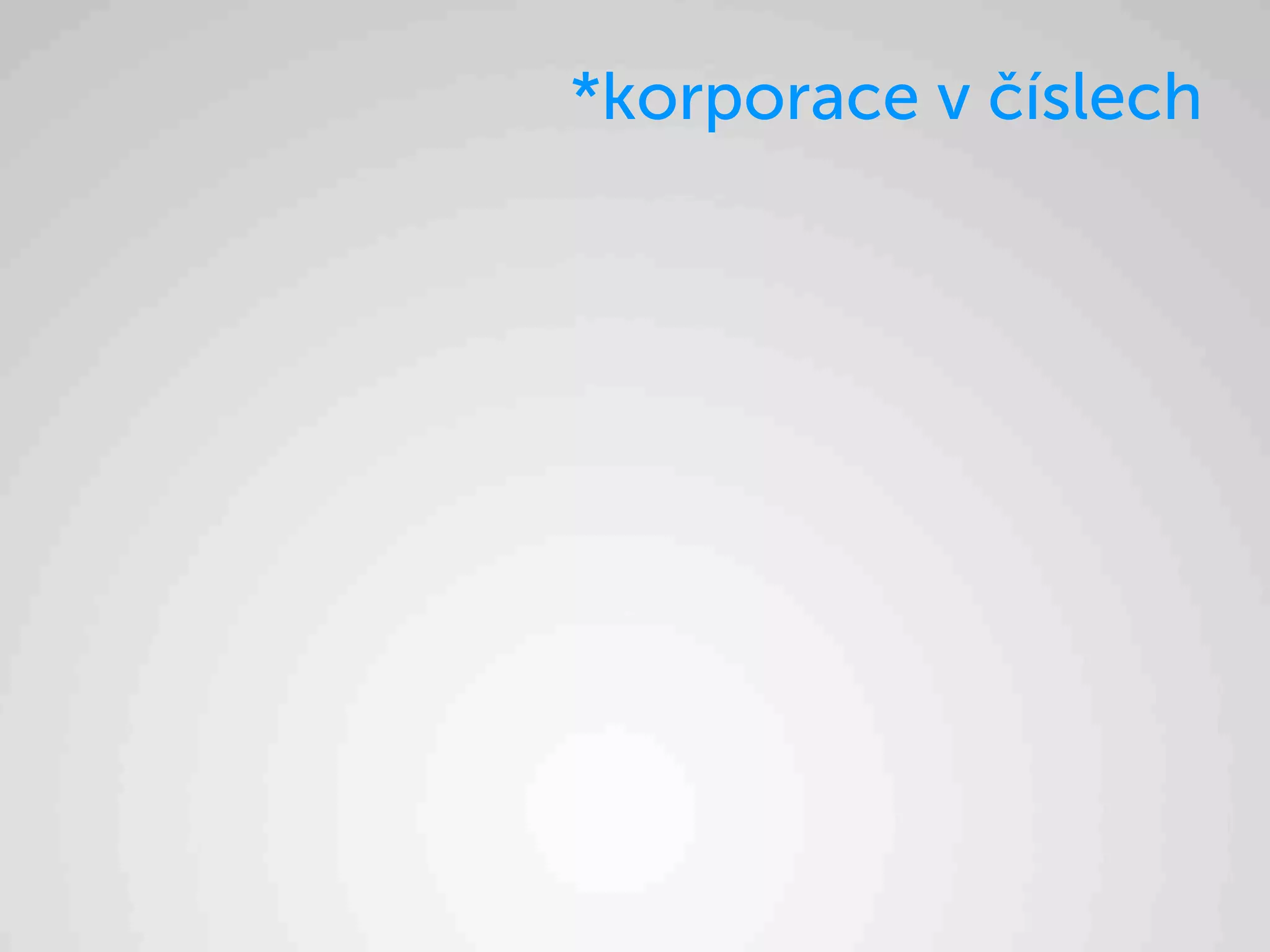 *korporace v číslech
 