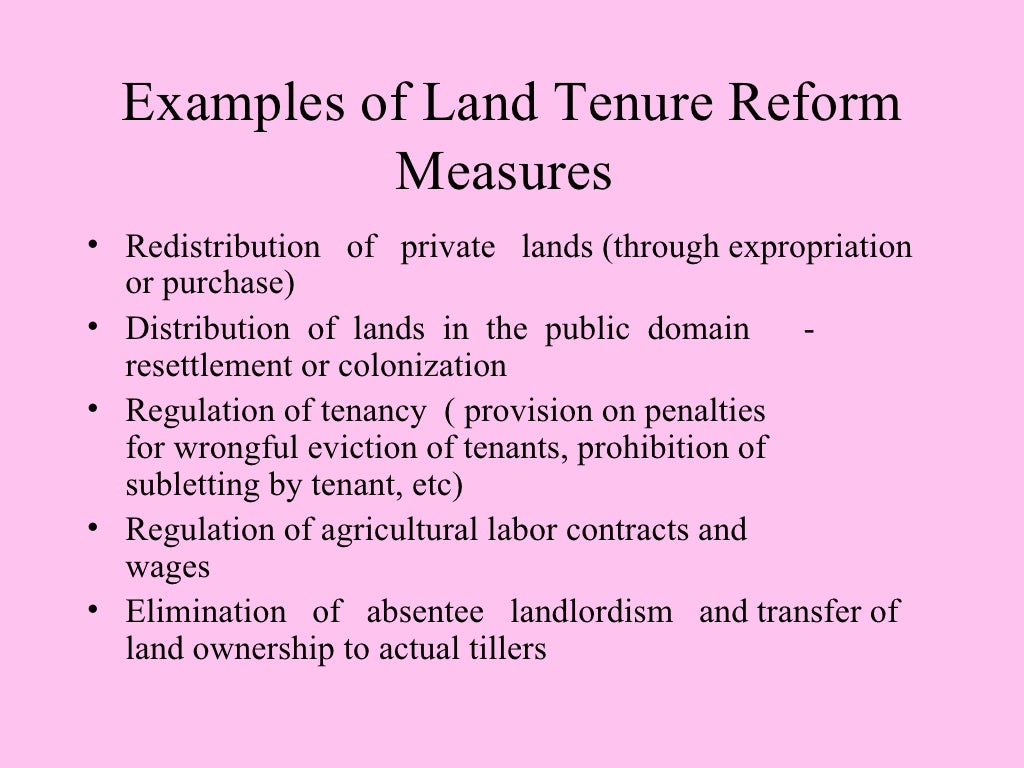 LAND & AGRARIAN REFORM