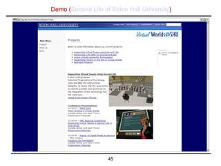 Demo ( Second Life at Seton Hall University ) 