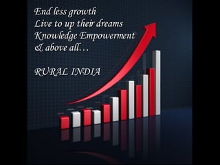 End less growth Live to up their dreams Knowledge Empowerment & above all… RURAL INDIA 