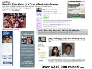 Over $215,000 raised …. 