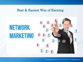 Best & Easiest Way of Earning
Copyrights ©2012 Golden Life Future Security Pvt. Ltd., All Rights Reserved
 