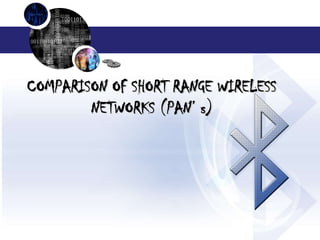 COMPARISON OF SHORT RANGE WIRELESS
        NETWORKS (PAN’ s)
 