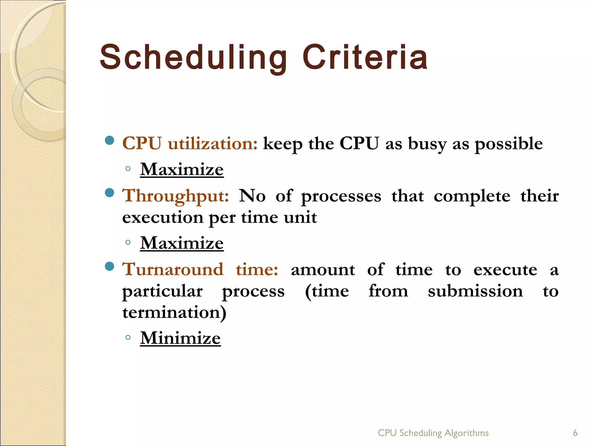 CPU Scheduling Algorithms | PPT