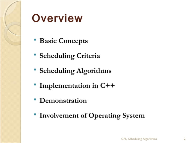 CPU Scheduling Algorithms | PPT