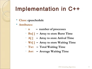 CPU Scheduling Algorithms | PPT