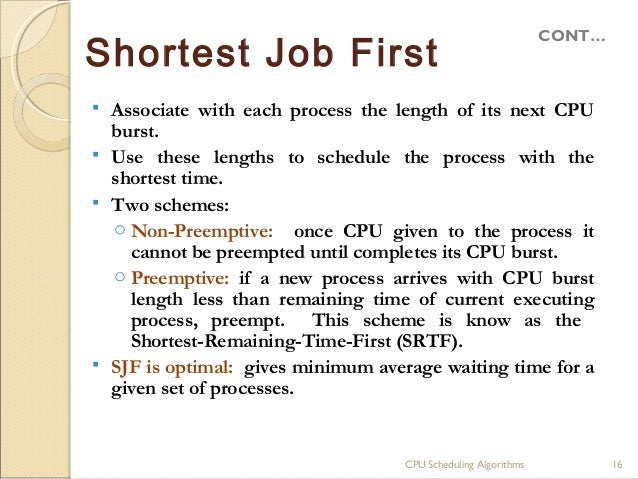 Shortest Job First Gantt Chart