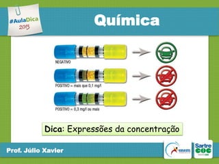 Química

Dica: Expressões da concentração
Prof. Júlio Xavier

 
