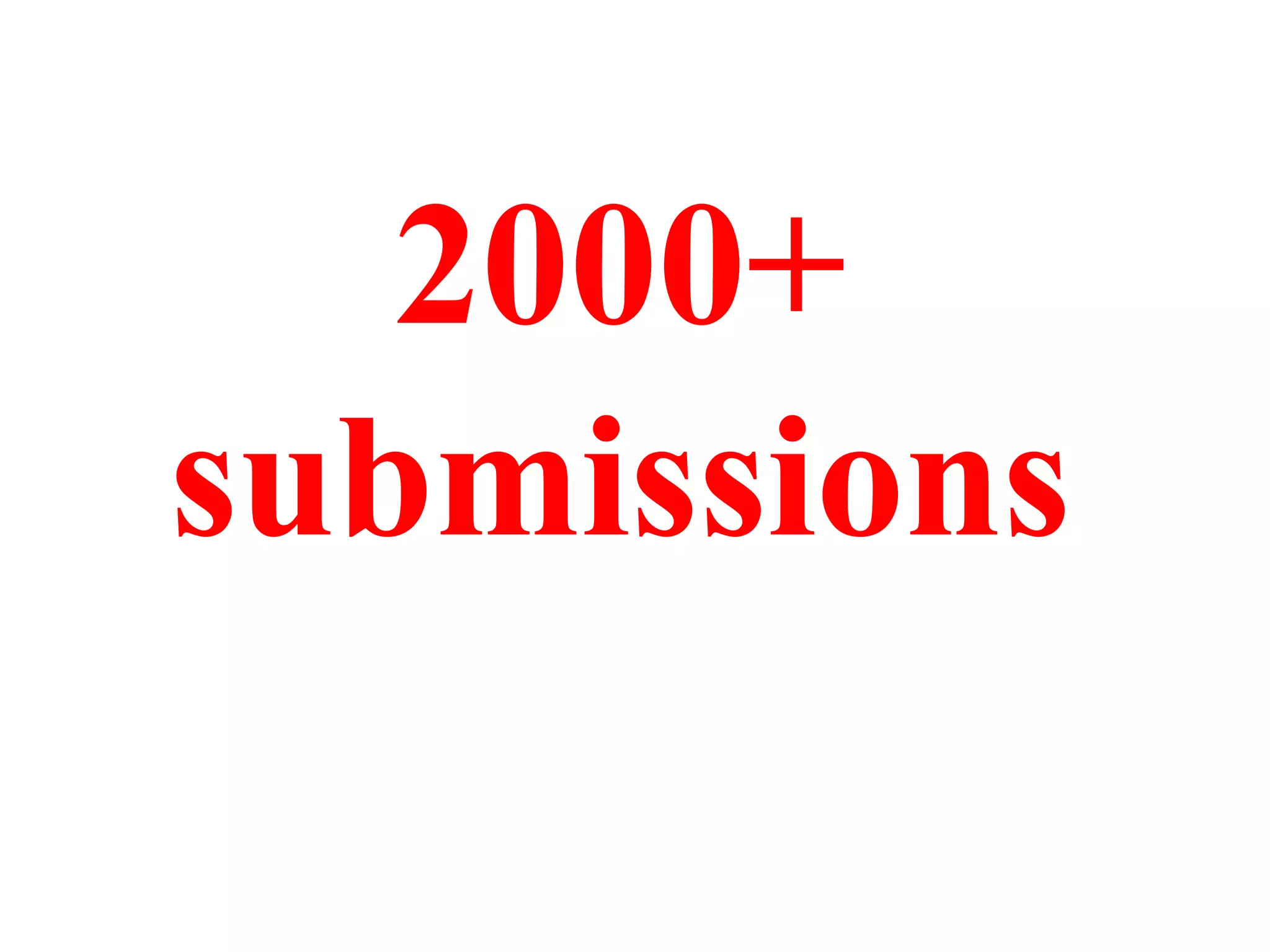 2000+
submissions

 