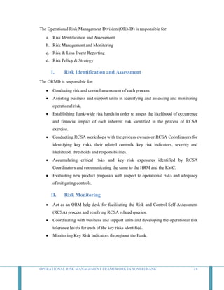 Operational Risk Management Framework in Soneri Bank | DOCX