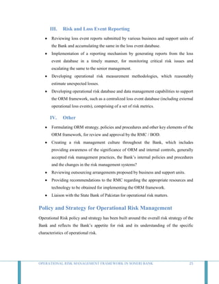 Operational Risk Management Framework in Soneri Bank | DOCX