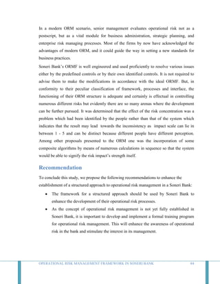 Operational Risk Management Framework in Soneri Bank | DOCX