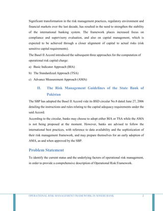 Operational Risk Management Framework in Soneri Bank | DOCX