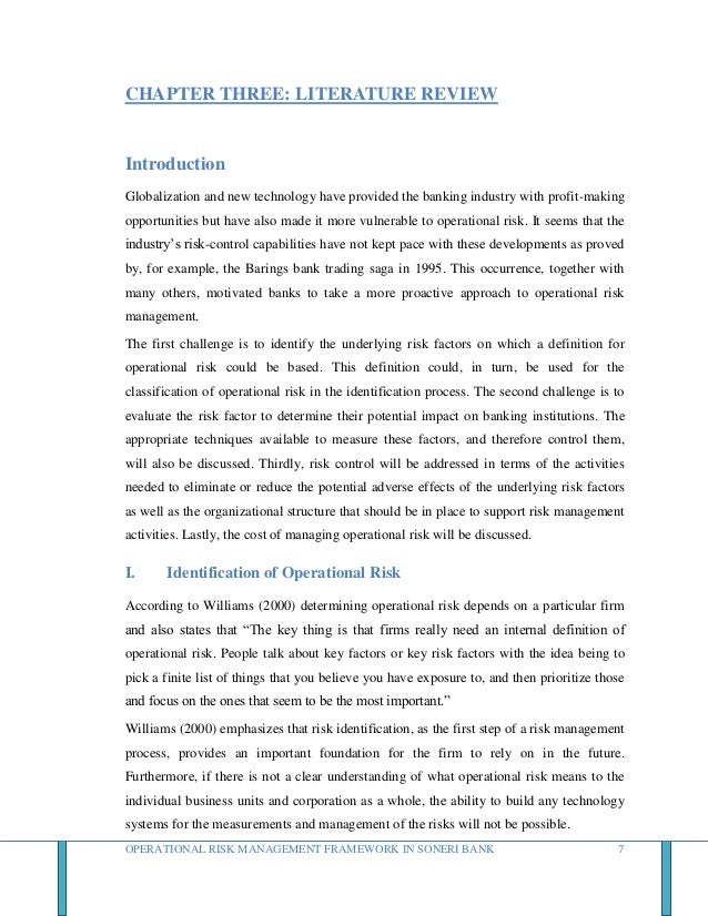 Operational risk management in banks thesis