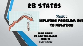 28 States

Inflating Problem due
To Inflation
Team Name:
We for the Change
Tech-id
TECH51306

 