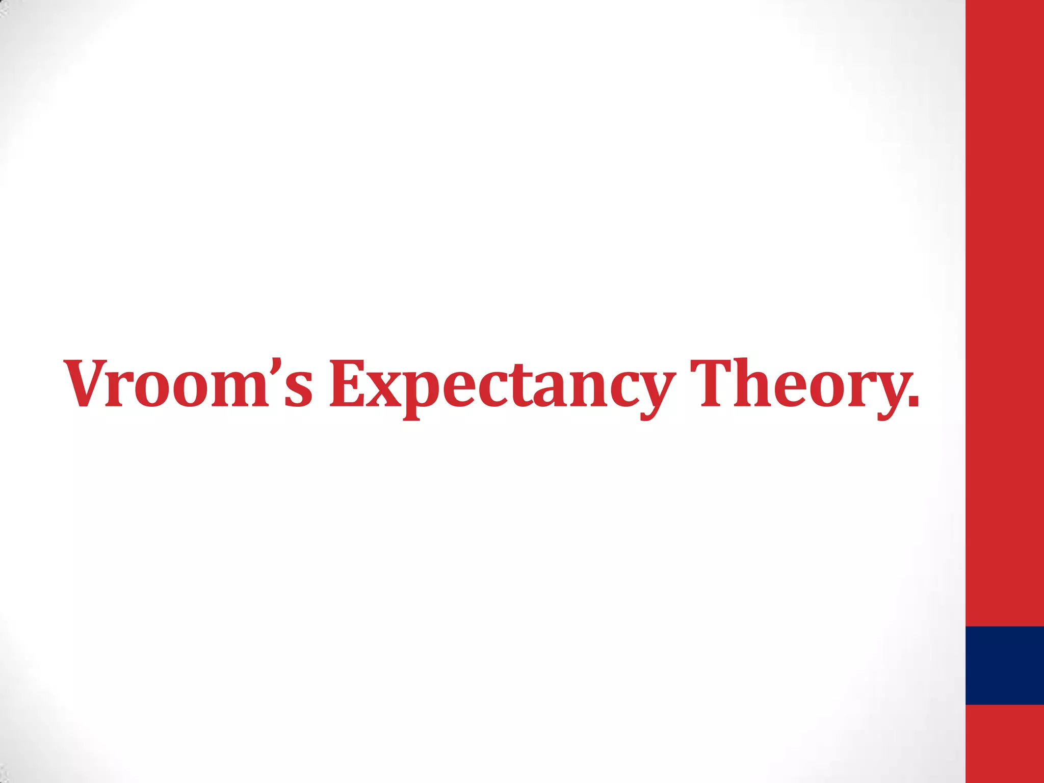 Vroom’s Expectancy Theory.

 