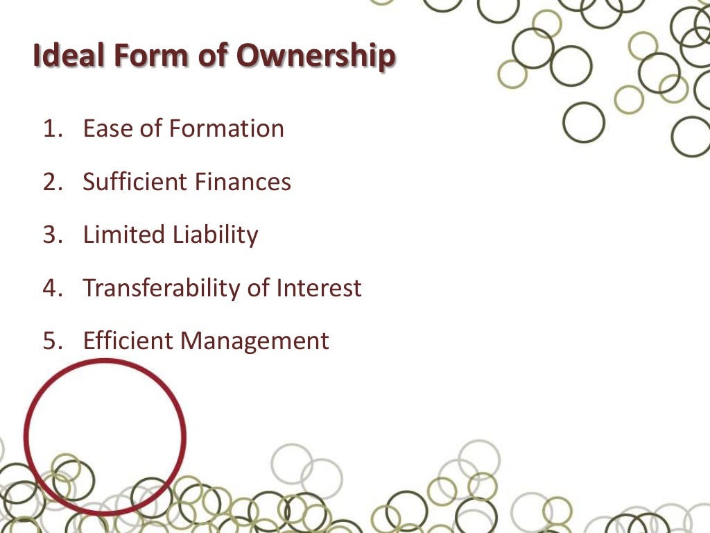 FORMS OF OWNERSHIP