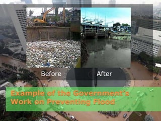 Example of the Government’s
Work on Preventing Flood
Before After
 
