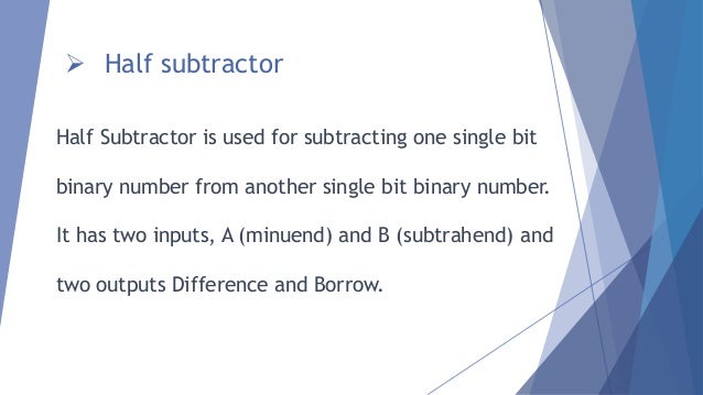 Logical Circuits Substractors