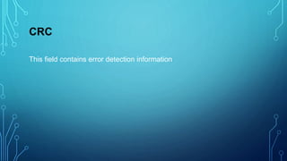 CRC
This field contains error detection information
 