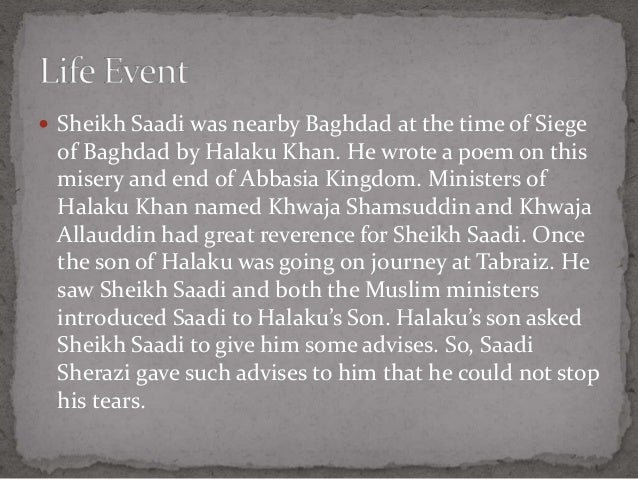 sheikh saadi complete works of saadi