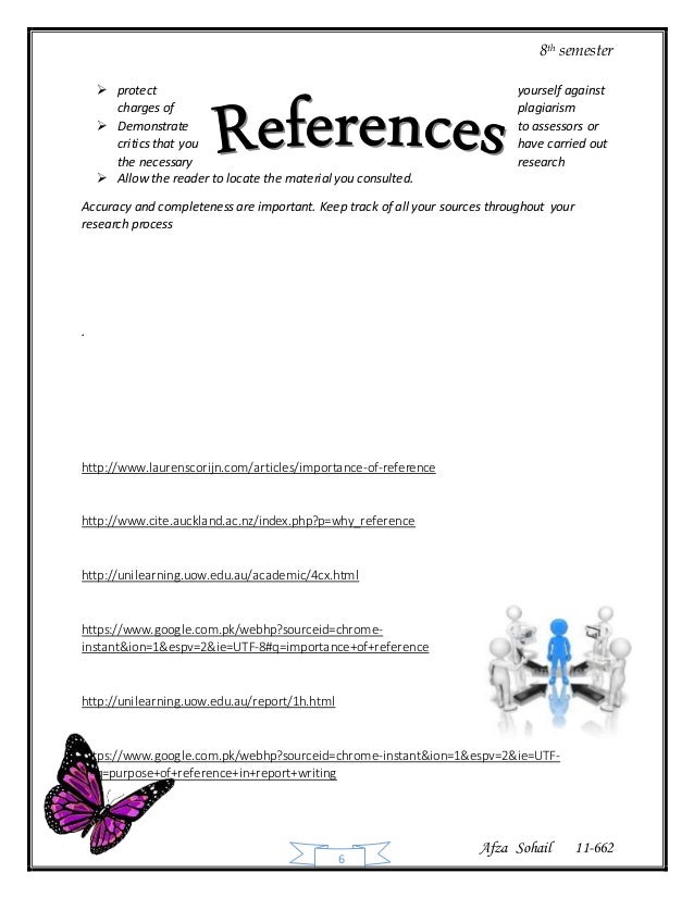 how to write reference on report