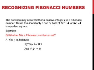 Fibonacci numbers And Lucas numbers | PPT